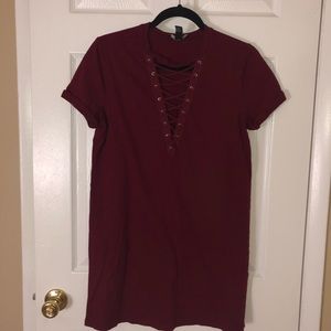 Maroon t shirt dress